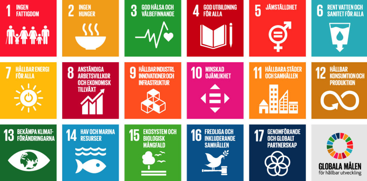 Illustration av de globala målen för hållbar utveckling.